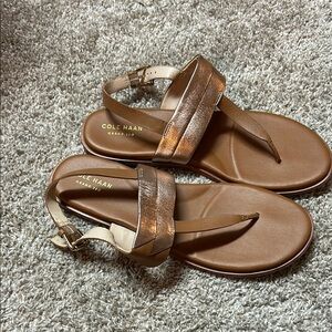 Cole Haan Women's Bronze and Tan Sandals